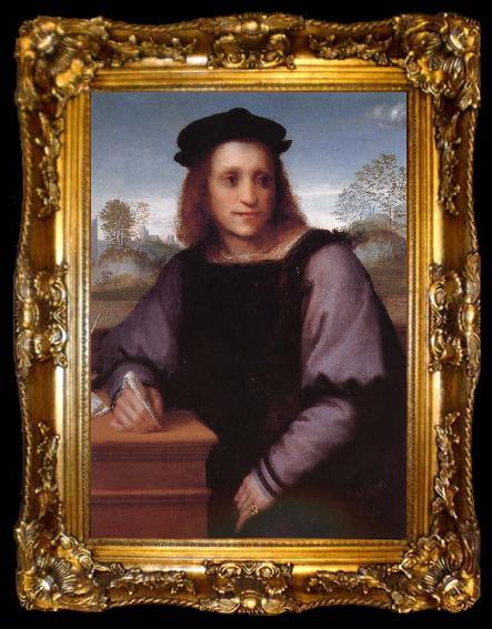 framed  Andrea del Sarto Man portrait, ta009-2
